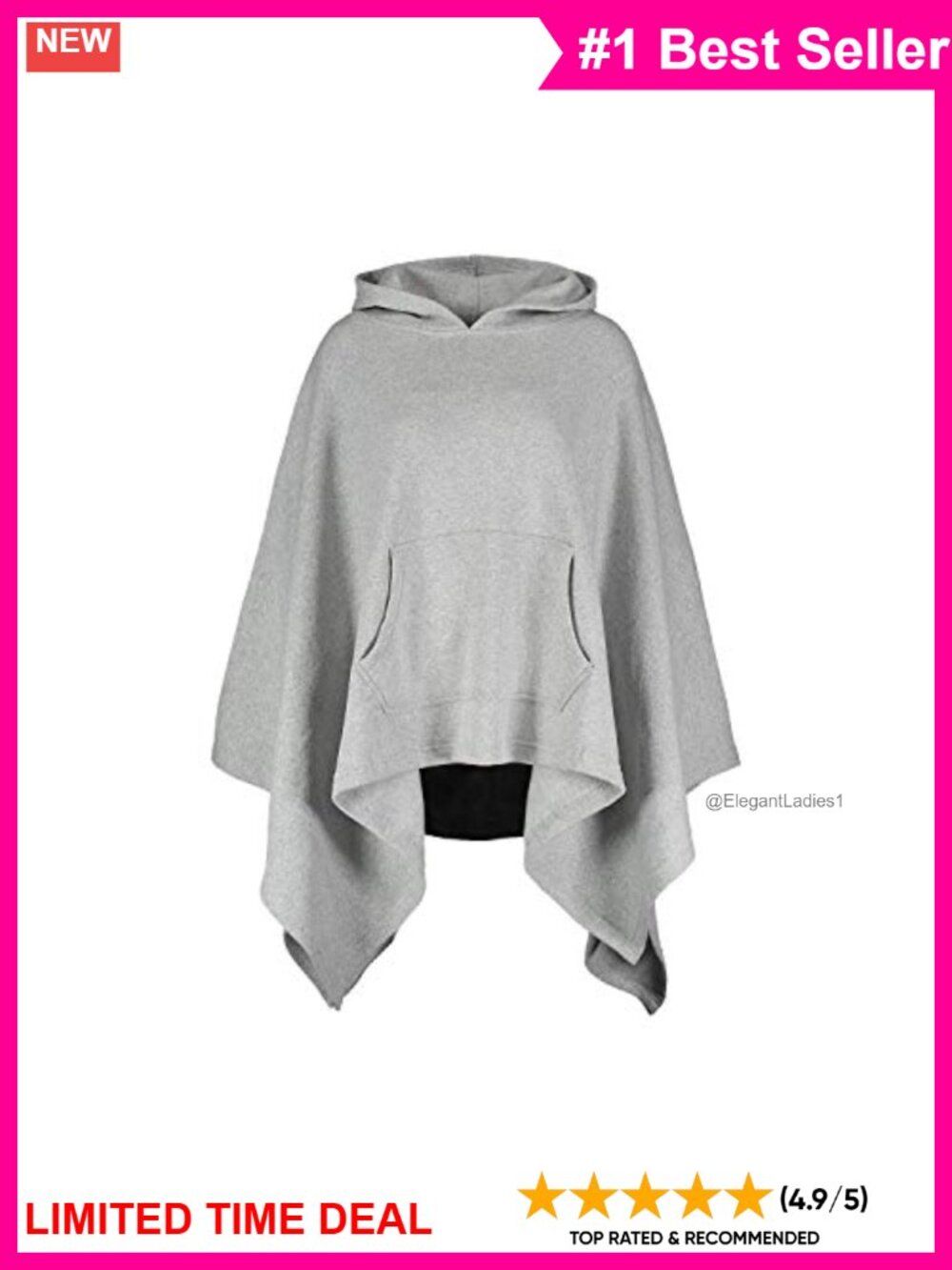 MV Sport Oversized Fleece Poncho Hoodie Pullover Cape